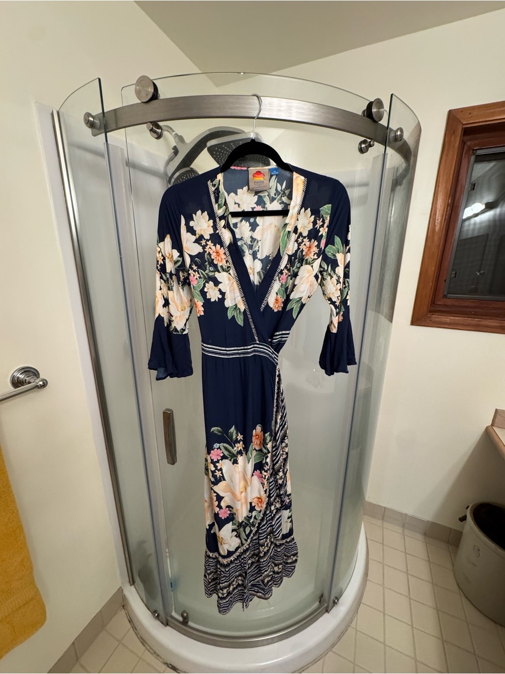 Navy Floral Wrap Maxi Dress - Lightweight Women's Nightwear